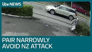 Christchurch CCTV shows late father and son making narrow escape from NZ gunman | ITV News