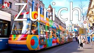 Switzerland  Zurich on a beautiful Spring Day Switzerland Walking Tour 4K