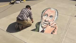 Frank Lloyd Wright 3-D Chalk Art at SC Johnson Headquarters