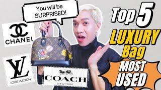 My TOP 5 MOST USED Luxury Bags from LOUIS VUITTON + CHANEL + COACH. be SURPRISED what Bags they are