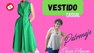 VESTIDO CASUAL CON PLIEGUES. PATRONAJE