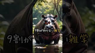 カバ ９割が知らない雑学 #動物 #雑学 #3選シリーズ #おもしろ #animals #豆知識
