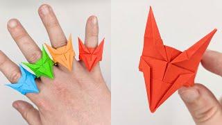 Origami DRAGON RING  How to make a paper rings