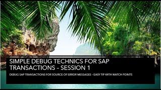 ABAP Debug Tips| ABAP Debug for Source Error Messages of SAP Transactions | Watch Points in ABAP