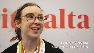 Interview w. Evie Corrigan after winning the 52kg class at World Classic Powerlifting Championships