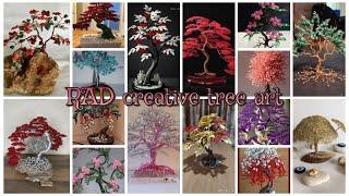 RAD creative art | wonderful metal tree | wire beaded tree sculptures | handmade wire tree |