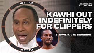 Stephen A. has MIXED FEELINGS about Kawhi Leonard out indefinitely | First Take