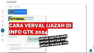 CARA  VERVAL IJAZAH DI INFO GTK 2024