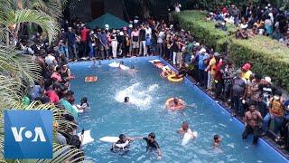 Sri Lanka: Protesters Takeover Presidential Residence, Swim in Pool