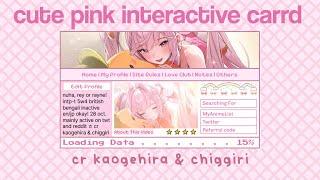 cute pink interactive carrd  cr chiggiri & kaogehira