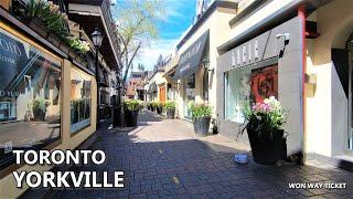 [4K]  Toronto Walk - Yorkville Village Walking Tour | Most Expensive District in Toronto Canada