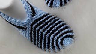 СУПЕР ПРОСТО,НО ТАК КРАСИВО Вязаные следки на двух спицах/Knitted footprints on two knitting needles