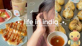 Productive day in life | Aesthetic vlog indian | life of introvert girl | cooking, unboxing, study