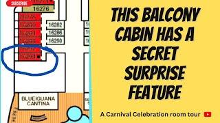 CARNIVAL CELEBRATION BALCONY CABIN WITH SECRET SPECIAL FEATURE. Ideal for families with small kids!!