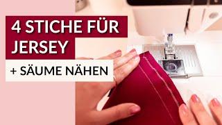 4 Stiche für Jersey | Saum nähen mit der Zwillingsnadel oder ohne