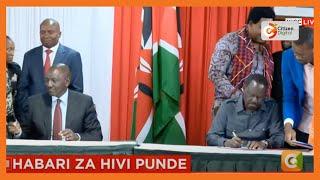 BREAKING NEWS: President Ruto and Raila Odinga sign political agreement