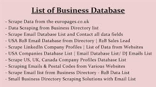 Extracting Data from Europages Business Directory