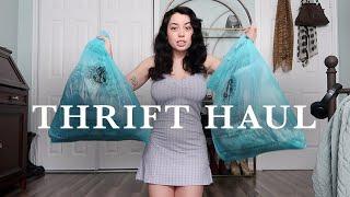 I boxed up my winter wardrobe & thrifted for 7 hours straight / TRY ON HAUL