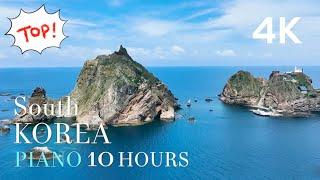 4K 우리의 독도 그리고 울릉도 한국의 섬 Calming Piano Music