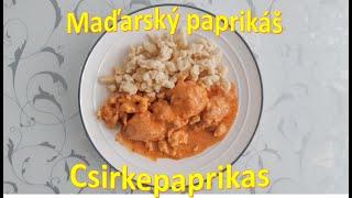 Famous Hungarian chicken on red pepper - Csirkepaprikas