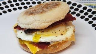 Bacon and Egg Breakfast Sandwich Cooked in the Toaster Oven