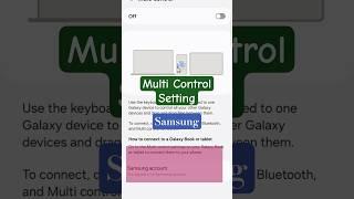 How to Turn ON Multi Control setting in Samsung Mobile? #shortsfeed #trending #trending
