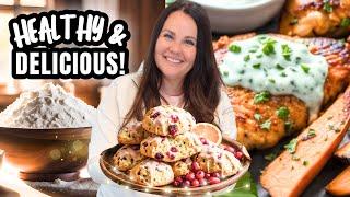 EASY Healthy SHEET PAN Dinner & Cranberry Orange Scones | Kitchen Vlog!