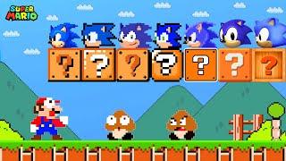 Super Mario Bros. but Mario Collect More Custom Sonic Blocks
