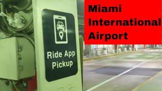 Uber and Lyft Ride App Pickup at Miami International Airport