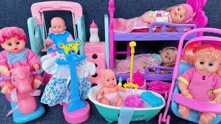 9 Minutes Satisfying with Unboxing Cute Doll Swing Toys，Baby Stroller Playset ASMR | Review Toys