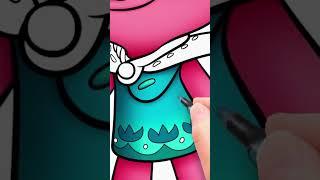 Coloring Queen Poppy Drawing from Trolls World Tour #Shorts