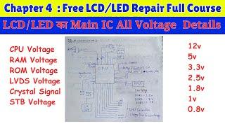 LCD LED TV Main IC All Voltage Details with value | Free LCD/LED TV Repair Course Ch:4