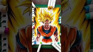 Super Saiyan Teen Gohan Anime into Drawing transition by tiktok @wy.rich | #shorts