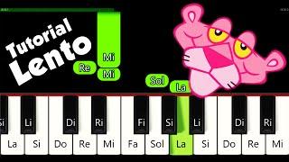 The Pink Panther Theme  SLOW | Easy Piano Tutorial | One Hand + Notes