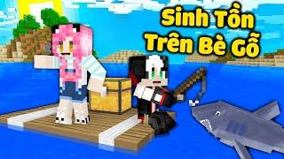 REDHOOD THỬ THÁCH 24H SINH TỒN TRÊN CHIẾC BÈ GỖ GIỮA BIỂN TRONG MINECRAFT*1 NGÀY MỀU SỐNG TRÊN BIỂN