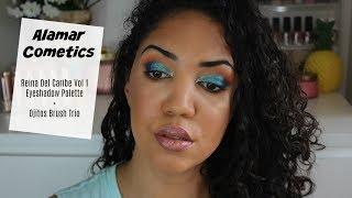 Alamar Cosmetics Reina Del Caribe Vol 1 Eyeshadow Palette + Ojitos Brush Trio  GRWM