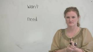 English Vocabulary - The difference between "want" & "need"