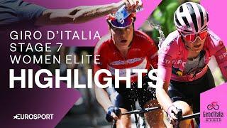 SENSATIONAL RIDE  | Women's Giro D'Italia Stage 7 Race Highlights | Eurosport Cycling