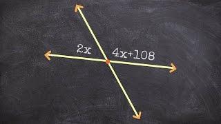 Finding the value of x using supplementary angles - Free Math Videos