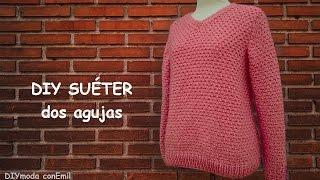 Suéter o jersey de mujer en dos agujas paso a paso