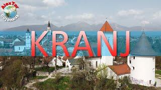 KRANJ. St. Kancijan church bell tower, Evropa cafe, Pungert viewing platform. AT travelog