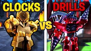 CLOCK UNITS vs DRILL UNITS.. (Toilet Tower Defense)