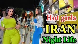 IRANNightLife of Iranian Boys and Girls in Tehran Night Walk|شب های گرم تابستان در تهران