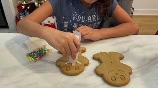 Kids Size Baking How to Make DIY Gingerbread man Cookies with Celine Toy Surprise!!!