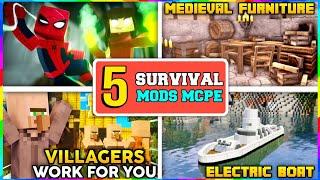 Top 5 survival mods for minecraft pocket edition | Best Minecraft mods 1.19 + | Criptbow Gaming