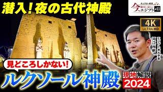 【古代遺跡】幻想的な夜の姿も大公開！ルクソール神殿を現地解説（エジプト・ラメセス2世・カルナック神殿・歴史・遺跡・考古学）