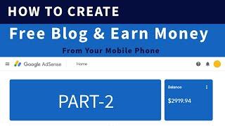 How To Create Free Blog Website and Earn Money Online Part-2