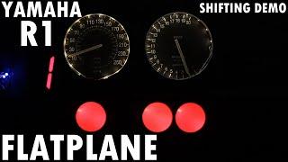 Gear shifting Yamaha R1 flatplane firing order audiovisual demo 6 speed manual 0-190-0 MPH.