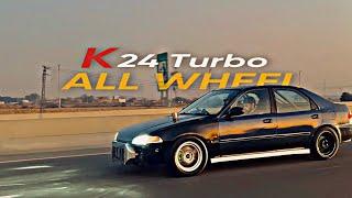 K24 AWD Turbo 9 second Civic from Pakistan Never Trust an old Civic with laptop | Redline.pk