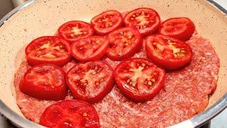 Cooking kebabs in a pan/Grilled pan/Kebab and tomato/Easy barbecue in a pan